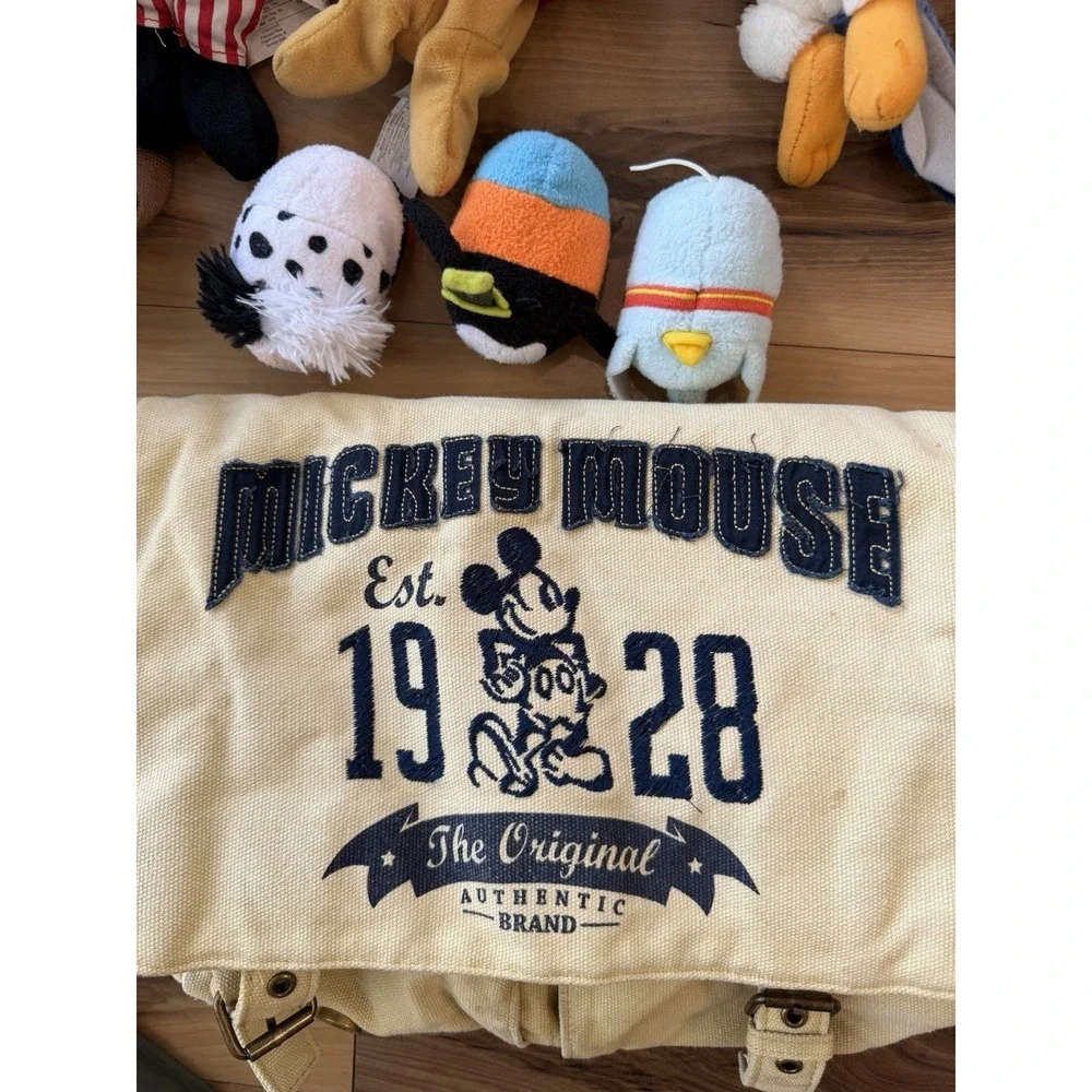 Vintage Disney Bag Plush Lot Mickey Messenger Backpack Goofy Parks Y2K - Picture 3 of 16